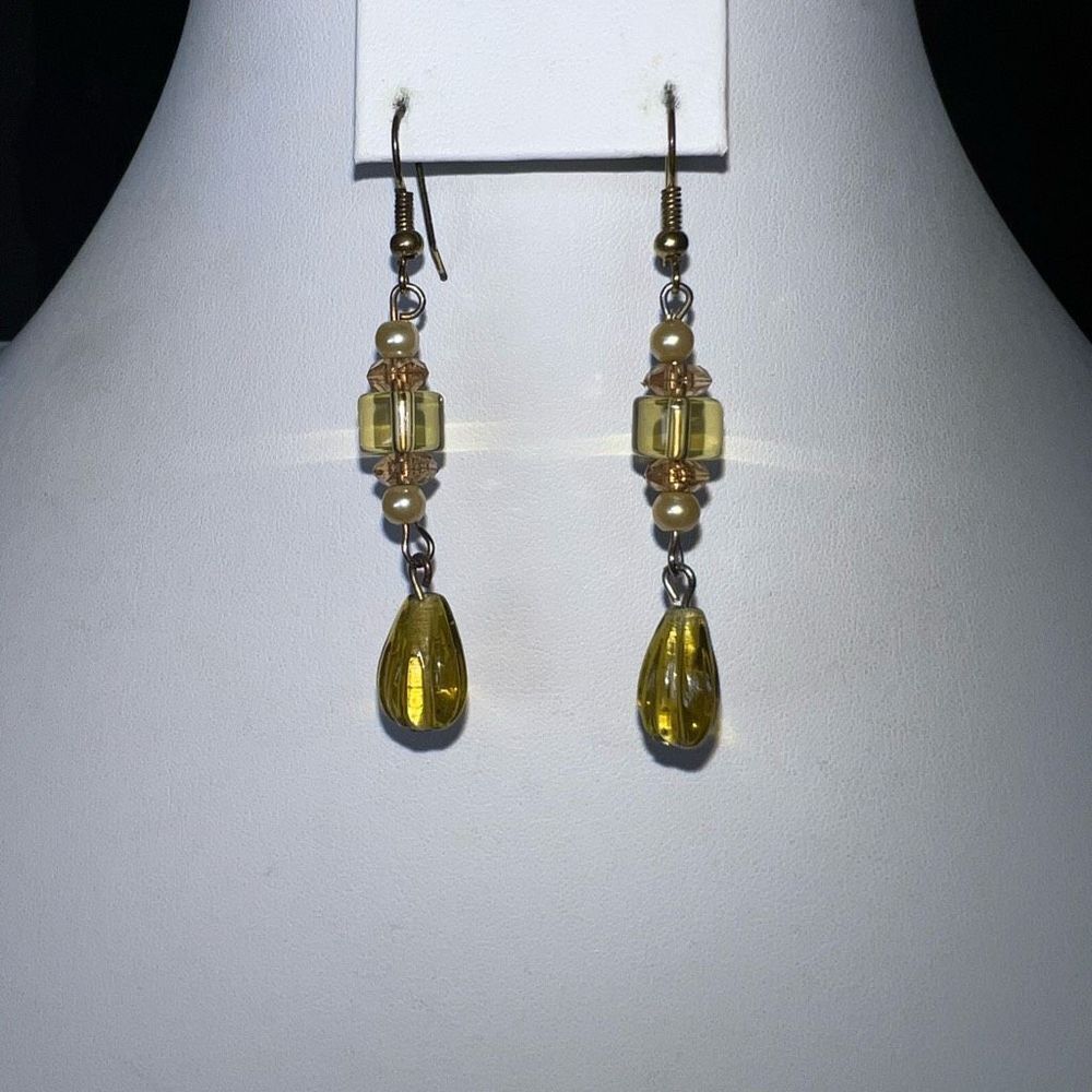 Champagne‎ Bead Dangle Earrings